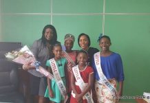Queen Trinity,of the Little Miss St.Martin Pageant 2015 and Director Ms. Nzinga Lake paid a courtesy visit to Minister Mrs. Bourne-Gumbs