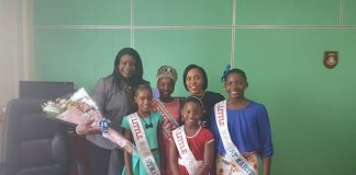 Queen Trinity,of the Little Miss St.Martin Pageant 2015 and Director Ms. Nzinga Lake paid a courtesy visit to Minister Mrs. Bourne-Gumbs