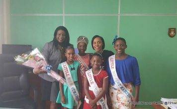 Queen Trinity,of the Little Miss St.Martin Pageant 2015 and Director Ms. Nzinga Lake paid a courtesy visit to Minister Mrs. Bourne-Gumbs