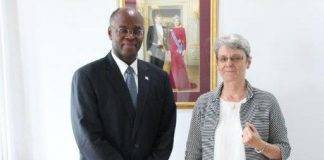 Meeting between Governor Holiday and Préfète Laubies