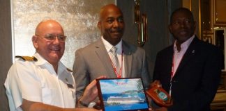 Minister Sams and Port officials welcome P&O Cruises New Flag Ship Britannia to St. Maarten