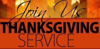 “Give Thanks At All Times!” the 17th Annual Thanksgiving Service to be held Sunday
