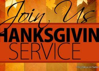 “Give Thanks At All Times!” the 17th Annual Thanksgiving Service to be held Sunday