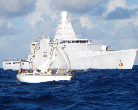 Kustwacht Caribisch Gebied detecteerde een zeiljacht tussen St. Croix en St. Maarten.