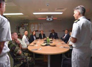 Governor Holiday visited the Dutch Marine Ship HNLMS Groningen