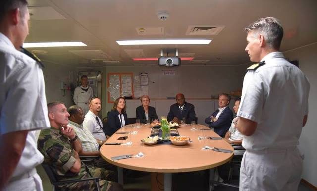 Governor Holiday visited the Dutch Marine Ship HNLMS Groningen