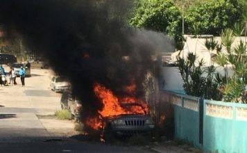 SUV on Fire