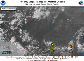 Ubican onda tropical a unas 1000 millas al este de las Antillas Menores