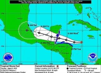 Deadly Weather System Strengthens, Now Tropical Storm Earl