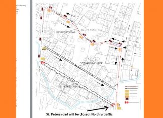 Traffic detour St. Peters Main Road