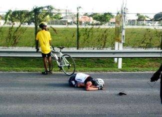 *** BREAKING NEWS ***: Cyclist fighting for his life as he was knocked down on airport road
