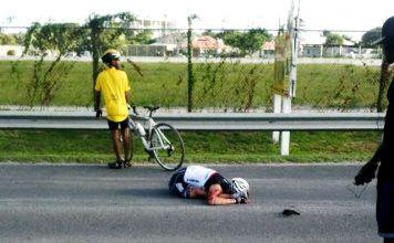 *** BREAKING NEWS ***: Cyclist fighting for his life as he was knocked down on airport road