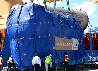 Managing Board of NV GEBE announces the arrival of its brand new 11.2 MW Wartsila engine.