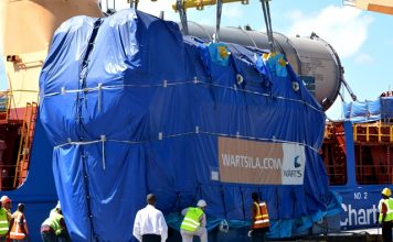Managing Board of NV GEBE announces the arrival of its brand new 11.2 MW Wartsila engine.