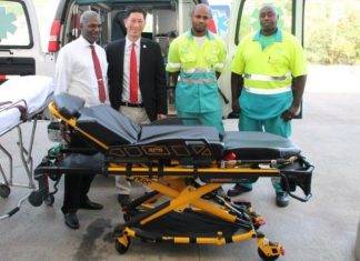 Ambulance Dept. receives new ambulance and hydraulic stretcher