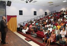 PM Marlin addresses the Charlotte Brookson Academy of the performance arts