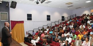 PM Marlin addresses the Charlotte Brookson Academy of the performance arts