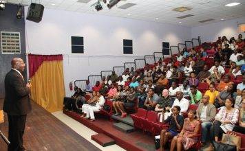 PM Marlin addresses the Charlotte Brookson Academy of the performance arts