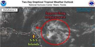 A tropical wave is expected to pass over Sint Maarten tonight or early tomorrow