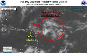A tropical wave is expected to pass over Sint Maarten tonight or early tomorrow