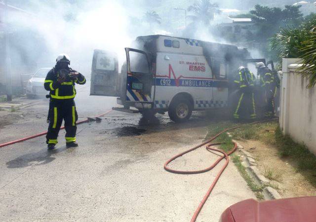**UPDATE**: Ambulance bursts into flame after pick-up in Ebenezer