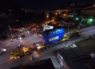 Video Image of GEBE Engine Wartsila been transported to Cape Bay Power plant