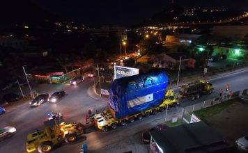 Video Image of GEBE Engine Wartsila been transported to Cape Bay Power plant