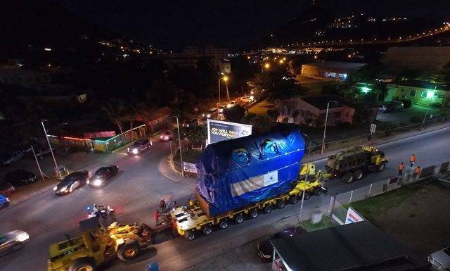 Video Image of GEBE Engine Wartsila been transported to Cape Bay Power plant