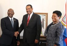 The President of Dominica pays a courtesy visit to Prime Minister William Marlin