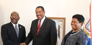The President of Dominica pays a courtesy visit to Prime Minister William Marlin