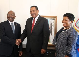 The President of Dominica pays a courtesy visit to Prime Minister William Marlin