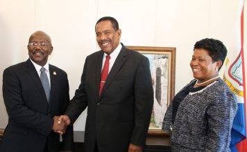 The President of Dominica pays a courtesy visit to Prime Minister William Marlin