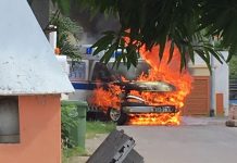 Se incendia ambulancia que fue a recoger seguridad enfermo en Ebenezer