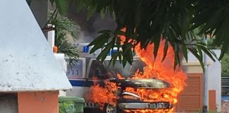 Se incendia ambulancia que fue a recoger seguridad enfermo en Ebenezer
