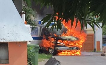 Se incendia ambulancia que fue a recoger seguridad enfermo en Ebenezer