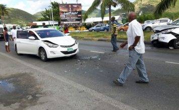 Accident on Walter Nisbeth Road across Subway