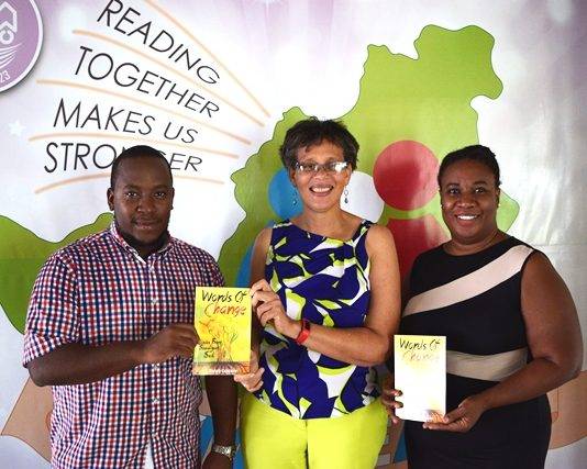 “Words of Change” book presentation to library by Ralph Cantave