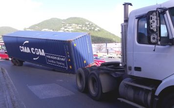 Trailer slips off its bedding