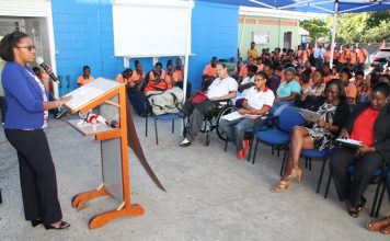Ministra Jacobs asistió a feria de Salud y Bienestar en el Vocacional