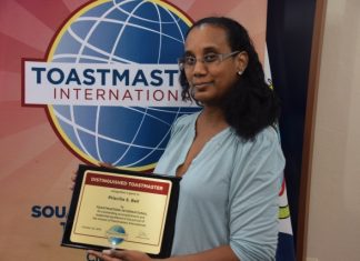 Soualiga’s newest Distinguished Toastmaster