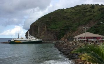 Jaden Sun ferry docked at Montserrat on Thursday