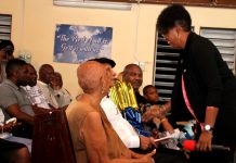 Minister Jacobs congratulates Mr. York on 100th birthday