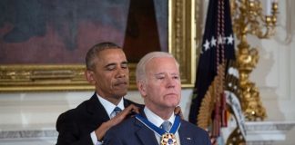 President Obama awarding the Presidential Medal of Freedom to Vice President Biden