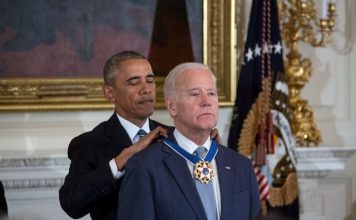 President Obama awarding the Presidential Medal of Freedom to Vice President Biden