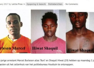 Arrestanten Marcel Burleson en Shaquil Hiwat ontvlucht uit cellenhuis; informatie gevraagd