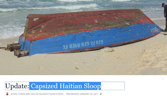 Capsized Haitian Sloop 12 bodies were recovered