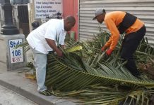 Minister of VROMI Christopher Emmanuel helps clean up Philipsburg area