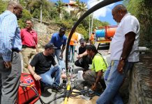 TelEm Group technicians training on use of newly purchased fiber-blowing tools