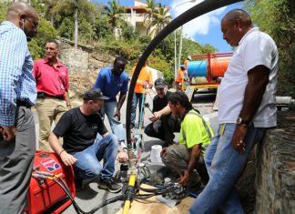 TelEm Group technicians training on use of newly purchased fiber-blowing tools