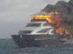 Yacht On Fire near BVI Dog Islands
